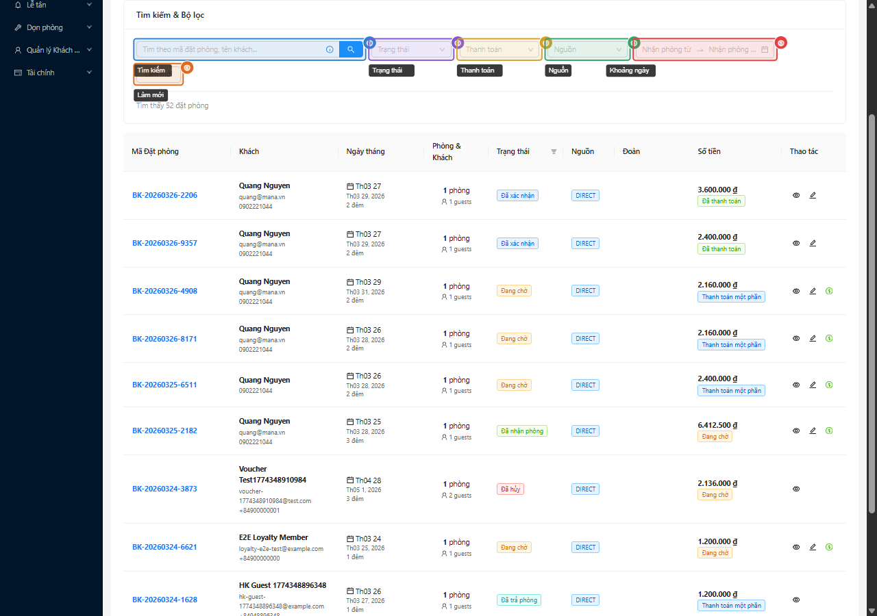 Card Search & Filters với chú thích