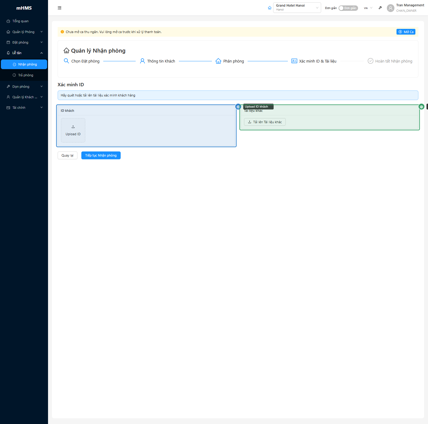 Upload ID và tài liệu